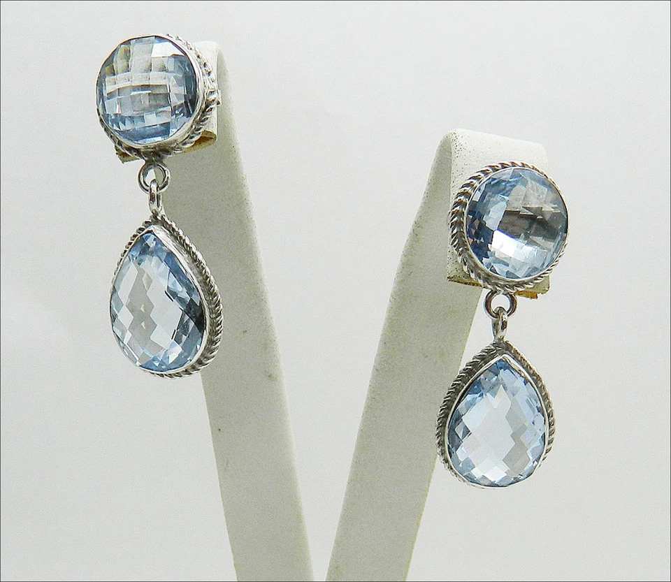 ORECCHINI IN ARGENTO 925 CON GOCCE DI QUARZO AZZURRO AGHT 060 - Immagine 1 di 3