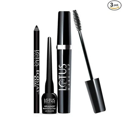 LOTUS MAKE - UP Eye Love Kit (Ecostay Kajal (Black, 1.2 g) + Eye Liner Opulence  - Image 1 of 4