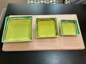 Californa Keramik limettengrün quadratisch verschachteltes Geschirr - Bild 1 von 8