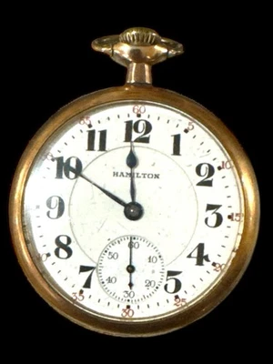 Reloj Bolsillo Ferrocarril Vintage 1924 Hamilton 992 Talla 16s 21 Joyas Lleno de Oro Foto 1 de 3