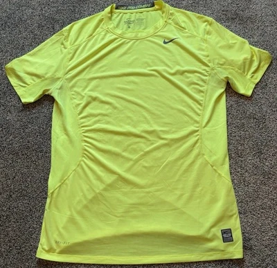 Camisa ajustada Nike Pro Combat para hombre grande verde neón Dri-Fit malla ventilada Foto 1 de 4