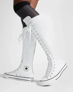 Sneakers Converse Chuck Taylor All Star XXHi Triple bianche al ginocchio W US 10 NUOVE! - Foto 1 di 7