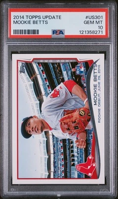2014 Topps Update #US301 Mookie Betts PSA 10 - Image 1 of 2