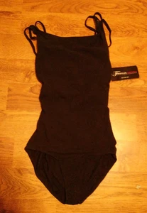 NEW Theatricals Dancewear Leotard Bodysuit Strappy Back Black Camisole Women's L - Picture 1 of 6
