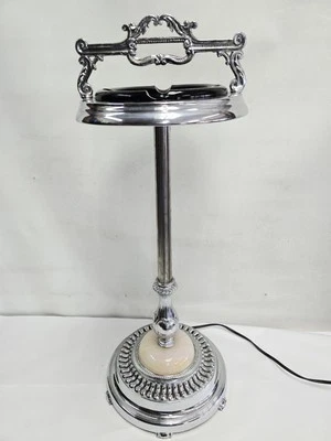 Envío gratuito Cenicero de piso cromado Art Deco sala de cigarros salón soporte para fumar 1950 Foto 1 de 4