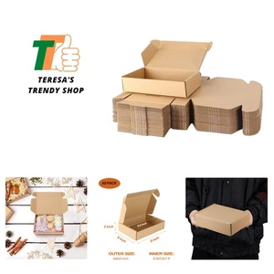 9x6x2 inch Shipping Boxes Bulk 50 Pack Brown, Tab Lock Tuck Top Mailer Boxes ... - Picture 1 of 9