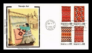 DR JIM STAMPS US COVER NAVAJO ART BLANKET WEAVING FDC SETENANT COLORANO SILK - Picture 1 of 2