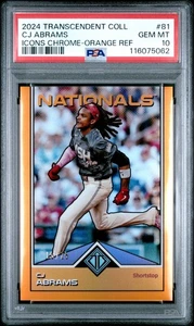 2024 TOPPS TRANSCENDENT COLLECTION ICONS CHROME 81 CJ ABRAMS ORANGE /25 PSA 10 - Picture 1 of 2
