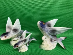 Bone China Japan Flying Fish Figurine Family - Picture 1 of 8
