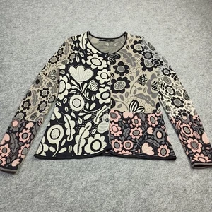 Gudrun Sjoden Cardigan Womens Size S Organic Cotton Floral Colorblock Sweater - Bild 1 von 14