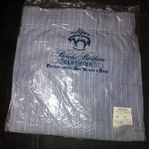 BROOKS BROTHERS Size 38 Men's Boxer Short Blue Stripe Woven Cotton NWT - Picture 1 of 8