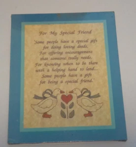VINTAGE FOR My Friend Floral Friendship Plaque GIFT OF BEING A SPECAIL FRIEND - Picture 1 of 2