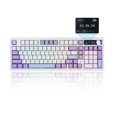 MechLands AJAZZ AK980 96% USB-C/BT5.0/2.4GHz Wireless Gaming Keyboard with 1.... - Image 1 of 4