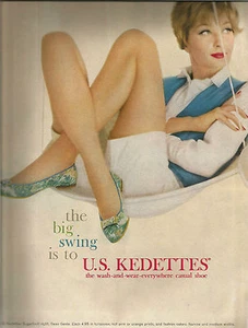 Anuncio de zapatos Keds de 2 páginas de los años 50 - Kedettes de EE. UU. 1959 - Imagen 1 de 2