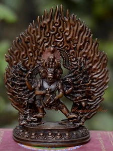 Oxidized Copper Alloy 8" Megh Sambara Statue from Patan, Nepal - Picture 1 of 5