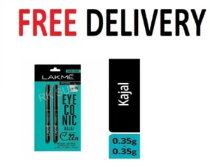 Lakme Eyeconic Kajal Twin Pack Black 0.35g 22hr smudge proof FREE SHIPPING - Picture 1 of 4