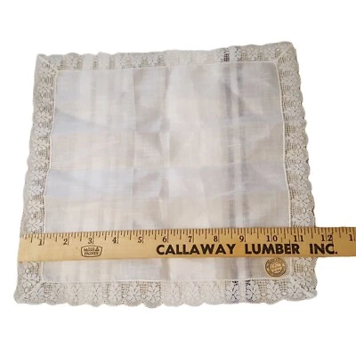 Vintage Linen Irish Linen & Lace Bridal Hankie Handkerchief NWT Beautiful - Image 1 of 4