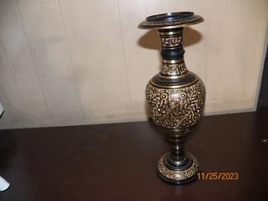 Brass Metal Vase 16" x 5" Made in India - Picture 1 of 3