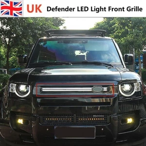 Passend für LR Defender L663 90 110 130 Glanz Schwarz Front Kühlergrill LED Licht 2020-2024 - Bild 1 von 6