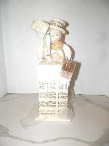 DEE FAUST BETHANY LOWE DESIGNS SNOWMAN FIGURE WITH MUSICAL NOTES NEW 15 1/2" - Picture 1 of 11