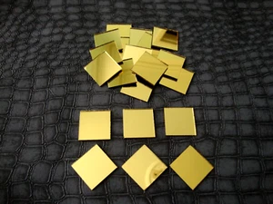 25 Stück Gold Spiegelglas ca. 1 x 1 Zoll, 1,8 mm stark. - Bild 1 von 3