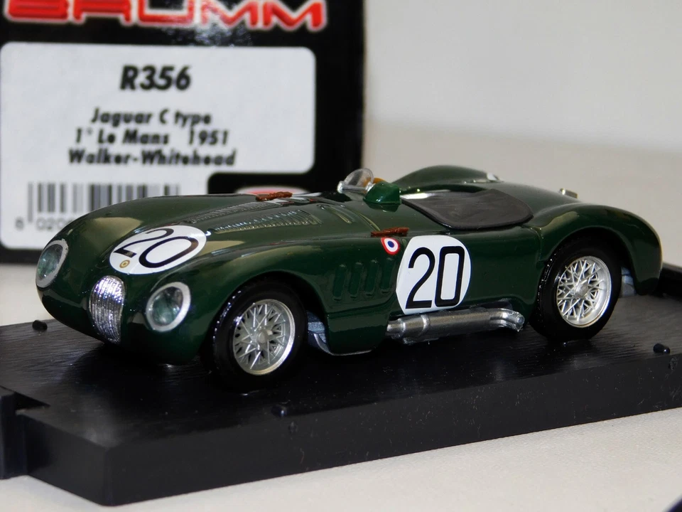 JAGUAR C TYPE #20 WALKER/WHITEHEAD LE MANS 1951 BRUMM R356 1/43 - Immagine 1 di 1