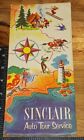 Brochure vintage, carte, service de visite Sinclair Aito, dossier de voyage, JOURNAL POUBELLE