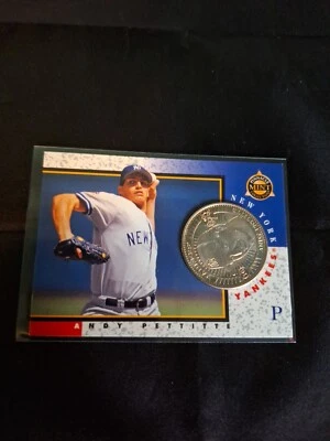 "RARE" 1998 PINNACLE MINT COLLECTION NICKEL COIN & CARD #16 ANDY PETTITTE MINT!! - Image 1 of 2