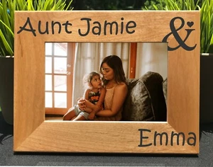 Personalized Engraved Aunt Picture Frame – Custom Gift from Niece or Nephew - Picture 1 of 8