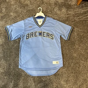 Brand New Milwaukee Brewers Christian Yelich Blue MLB Jersey - Size Medium - Picture 1 of 6