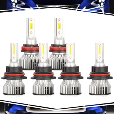 For Mitsubishi Mirage G4 2017 3 Pair Headlight High Low Beam Fog Light - Image 1 of 4