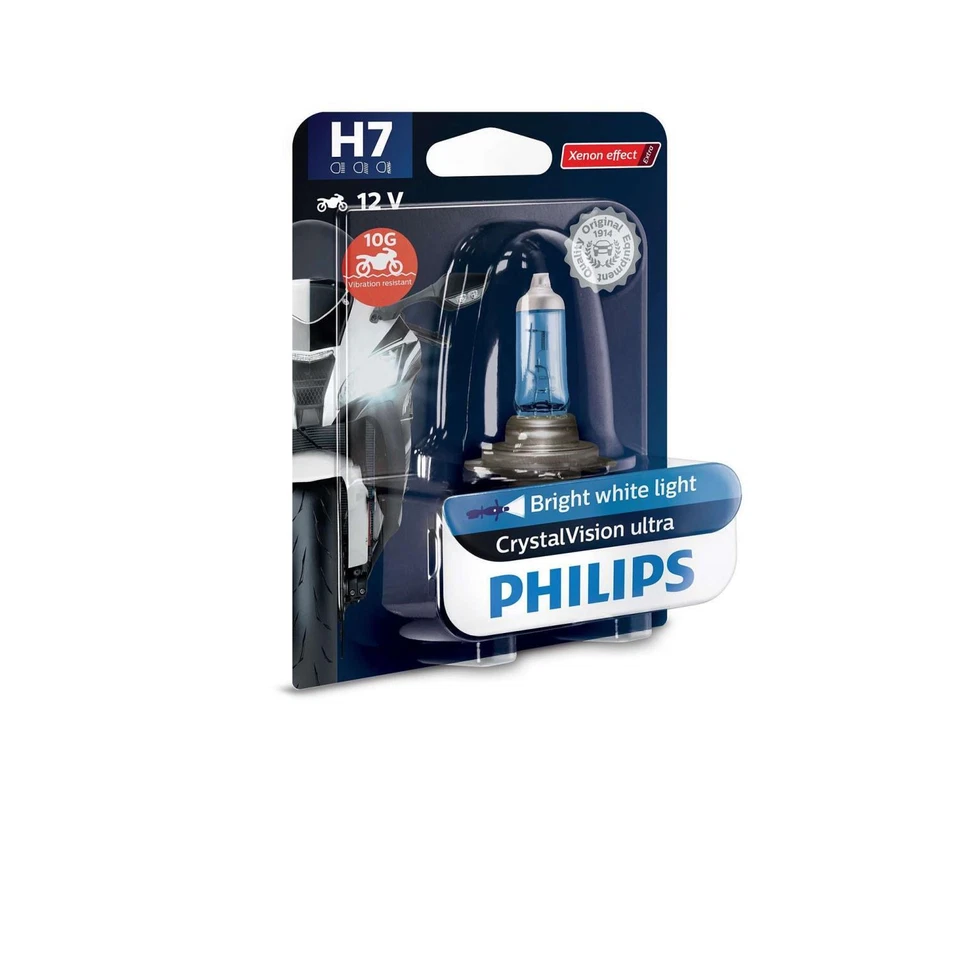 Philips CrystalVision ultra moto 12 H7 Halogen 55W 12V Autolampen Glühlampen - Bild 1 von 1