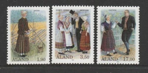 ALAND Islands - 1993 Traditional COSTUMES Dress set of 3 MNH - folk dancing - Picture 1 of 1