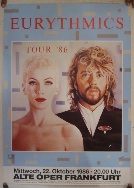 Eurythmics Poster Germany Tour Frankfurt October 22 1986 Mint The - Image 1 of 1