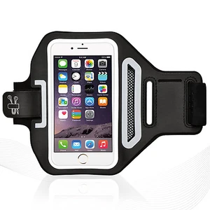 iPhone 6/6S Plus 5.5" White Lycra Armband Running Reflective CreditCard Holder - Picture 1 of 6