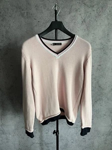 Maglione vintage Dsquared2 maglia scollo a V lusso rosa chiaro donna taglia L pullover - Foto 1 di 20
