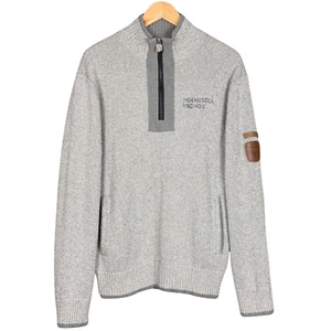 NFL Pro Line Sweater Men's Knit Minnesota Vikings Football 1/4 Zip Medium Gray - Picture 1 of 9