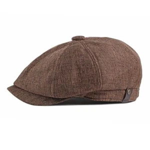 Brown Color Solid Pattern Berets Women Casual Garments Apparel Flat Peaked Beret - Picture 1 of 17
