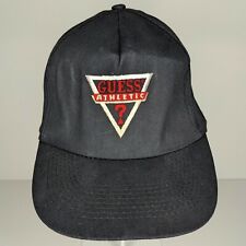 VTG Guess Athletic Black Red Embroidered Cotton One Size Snapback Hat Cap Retro