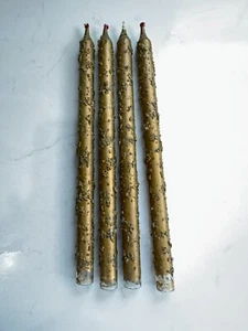 Lucite Candles, Vintage With Gold Specks On Candle, 4 In Set - Picture 1 of 6