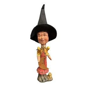 Dept 56 Poliwoggs Strega Luna Statuina Halloween Primitivo Anni 90 Gotico 8,5" Rana - Foto 1 di 6