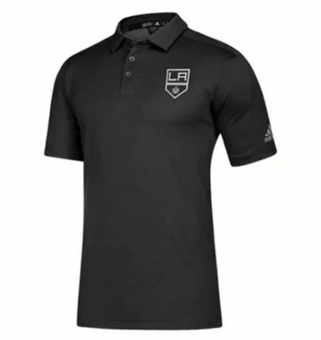 adidas LA Los Angeles Kings Game Mode Polo Shirt Climalite S NHL Hockey Black NW Cover