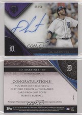 2017 Topps Tribute Tribute Auto Purple /50 JD Martinez #TA-JM Auto