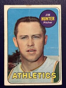 1969 Topps #235 Vintage Fair Jim "Catfish" Hunter (HOF) Oakland A's