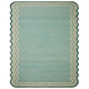 Hand Tufted Scalloped Shape Custom Rug 100% Woolen Rug For Bedroom, Living Room - Picture 1 of 10