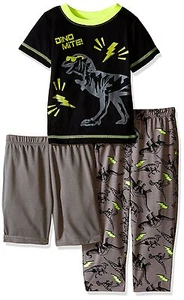 Baby Boys Sleepwear Set Dinosaur Dino Mite 3pc T-shirt Pants Shorts Size 12M - Picture 1 of 3