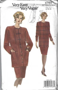 Vogue Sewing Pattern 8783, Jacket, Tunic and Skirt, Size 14 - 18, Uncut FF - Picture 1 of 2