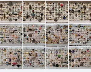 Wholesale Job Lot 12 24 50 75 100 5000 Rings Free Display Box Silver Gold Plated - Picture 1 of 88