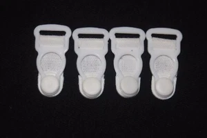 Lote 12 Pares (24 Piezas) Blanco Plástico Nylon Liguero Gancho Lencería Paño - Imagen 1 de 3