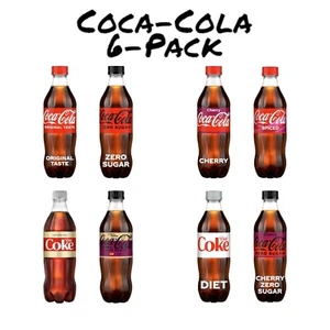 Coca Cola 6 Pack Soda Bottles 16.9oz Soda Coke Soft Drink Soda Bottles Fresh New - Picture 1 of 11